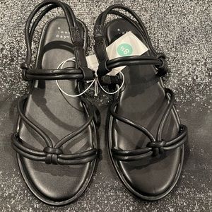 A New Day Black Strappy Sandals